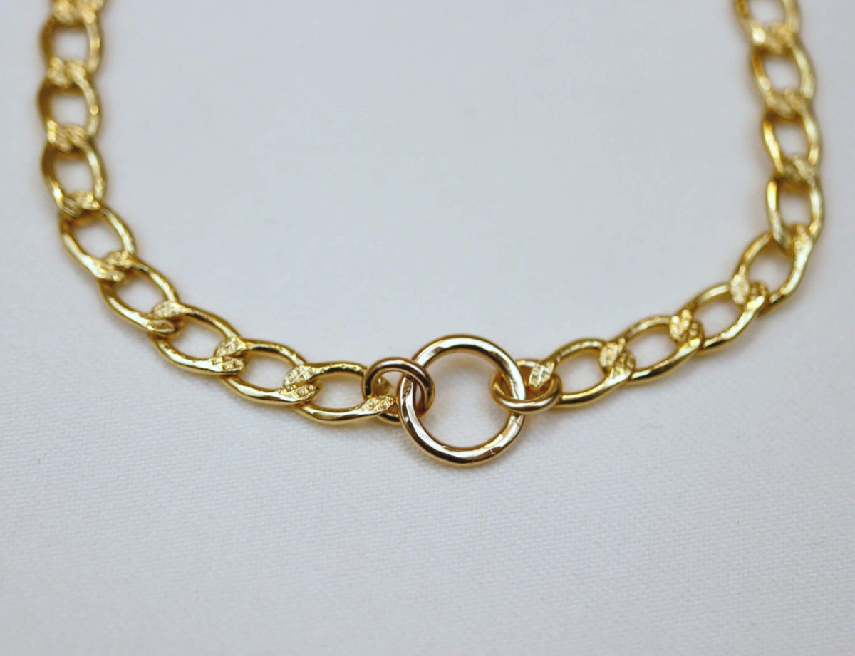 Thick Gold Filled Curb Chain Karma Open Circle Necklace - Melt'm Jewelry