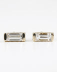 Baguette Diamond Stud Earrings 14k Gold - Melt'm Jewelry