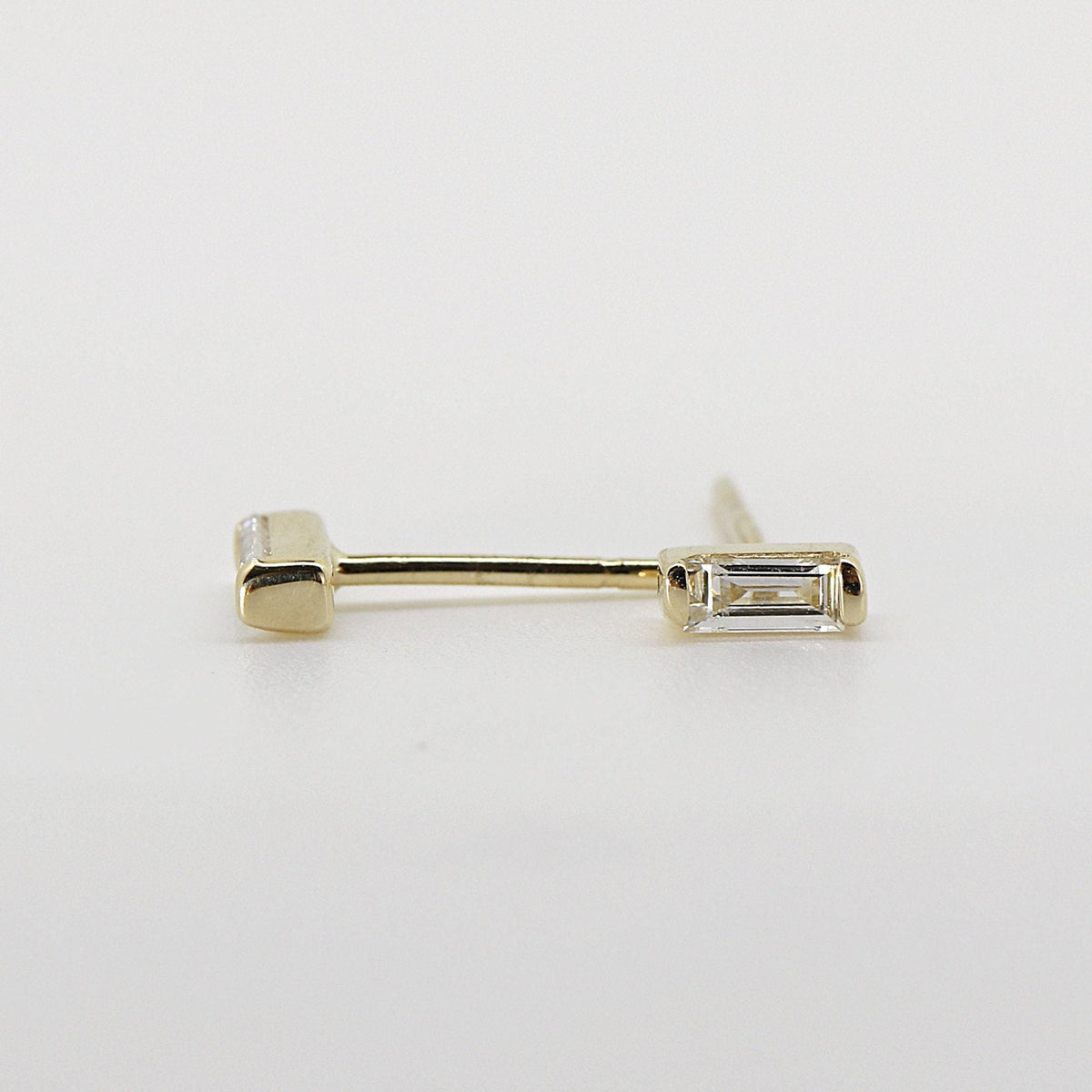 Baguette Diamond Stud Earrings 14k Gold - Melt'm Jewelry