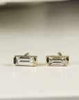 Baguette Diamond Stud Earrings 14k Gold - Melt'm Jewelry