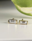 Baguette Diamond Stud Earrings 14k Gold - Melt'm Jewelry