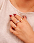 Pear Cut Australian Opal Engagement Ring 14k Solid Gold - Melt'm Jewelry