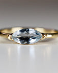 Marquise Aquamarine Ring, 14k Gold Aquamarine Engagement Ring - Melt'm Jewelry