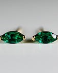 Genuine Marquise Emerald Earrings 14k Gold - Melt'm Jewelry