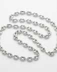 Sterling Silver Puffy Mariner Chain Necklace | Unisex Anchor Link, Modern Everyday Style - Melt'm Jewelry