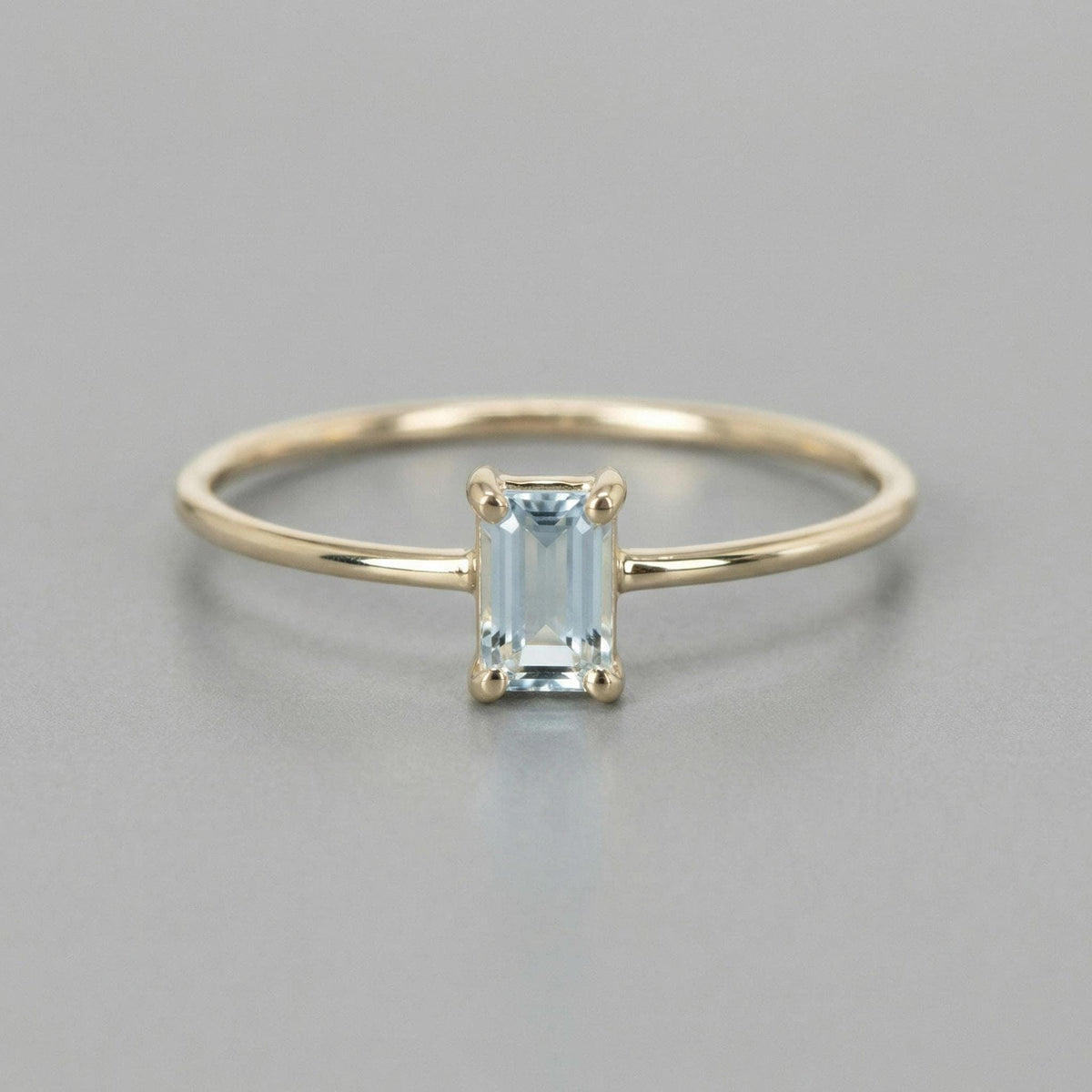 Emerald Cut Aquamarine Engagement Ring - Melt'm Jewelry