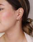 Pear Diamond Dangle Hoops Huggies - Melt'm Jewelry