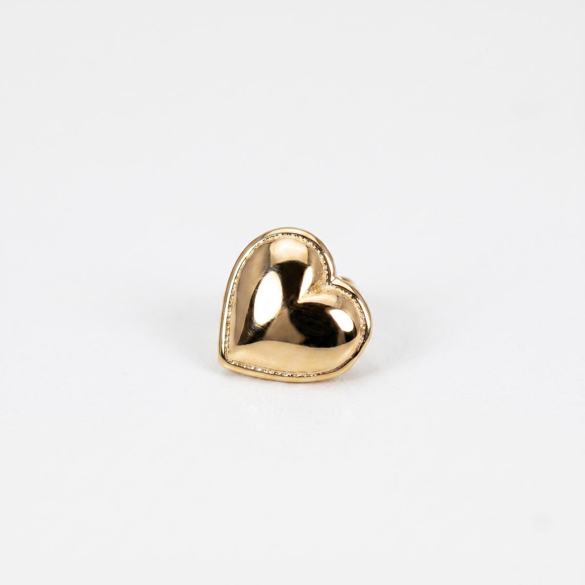 Heart Flat Back Earrings 14k Solid Gold (SINGLE or PAIR) - Melt'm Jewelry