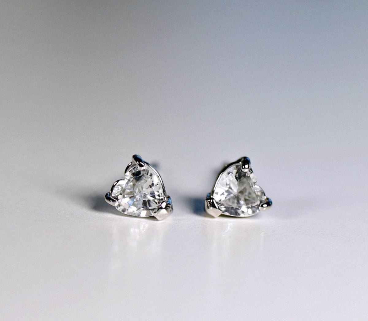 14k White Gold White Sapphire Earrings 14k Gold - Melt'm Jewelry