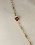 Gold Slave Bracelet, Garnet Hand Chain Bracelet - Melt'm Jewelry