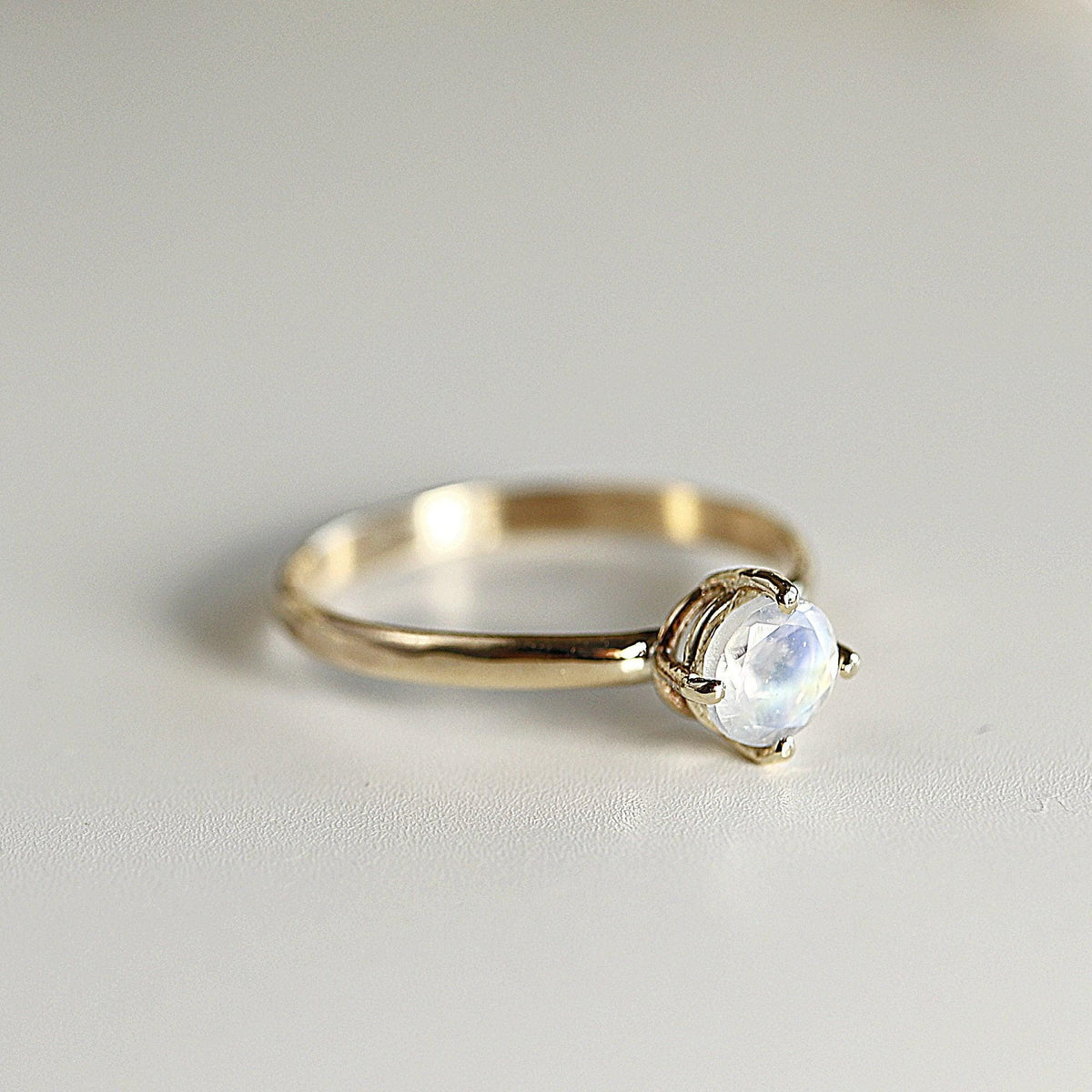 Rainbow Moonstone 14k Gold Ring - Melt'm Jewelry