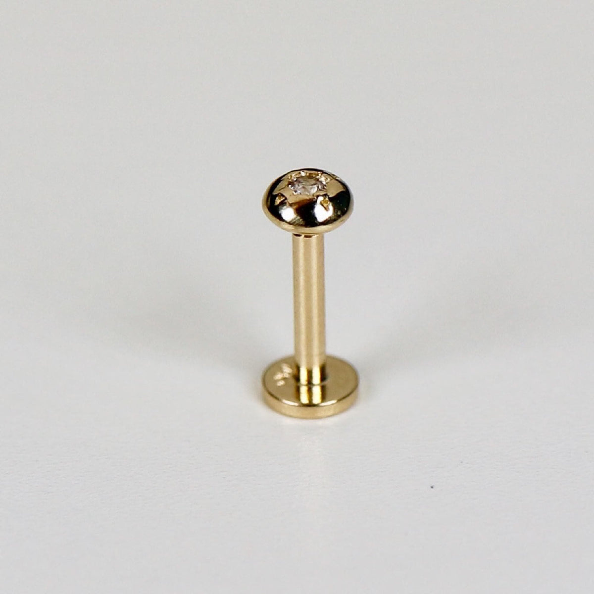 Cz Ball Flat Back Earrings 14k Solid Gold (SINGLE OR PAIR), Internally Threaded Earrings (SINGLE or PAIR) - Melt'm Jewelry
