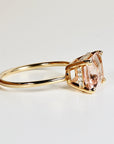 Emerald Cut Morganite Ring 14k Solid Gold - Melt'm Jewelry