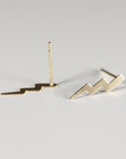 Gold Lightning Bolt Stud Earrings - Melt'm Jewelry