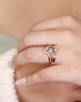 Round Rose Cut Clear Diamond Ring in 14k Gold - Melt'm Jewelry