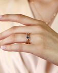 14k Gold Minimalist Blue Diamond Engagement Ring - Melt'm Jewelry