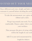 An informational graphic titled How to Find Out Your Neck Size detailing steps using a string and ruler.