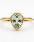 Pear Green Tourmaline Ring 14k Gold - Melt'm Jewelry