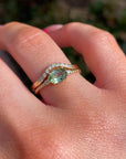 Diamond & Oval Tourmaline Engagement Ring - Melt'm Jewelry