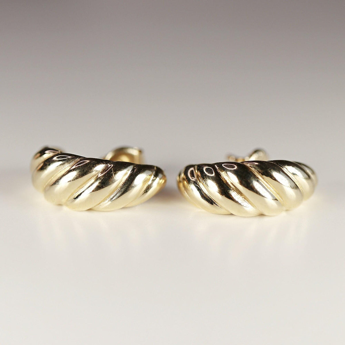 Croissant Dome Earrings 14k Gold - Melt'm Jewelry