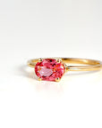 Pink Tourmaline Ring, 14K Solid Gold Oval Tourmaline Ring, October Birthstone Ring, Natural Pink Gemstone Ring - Melt'm Jewelry