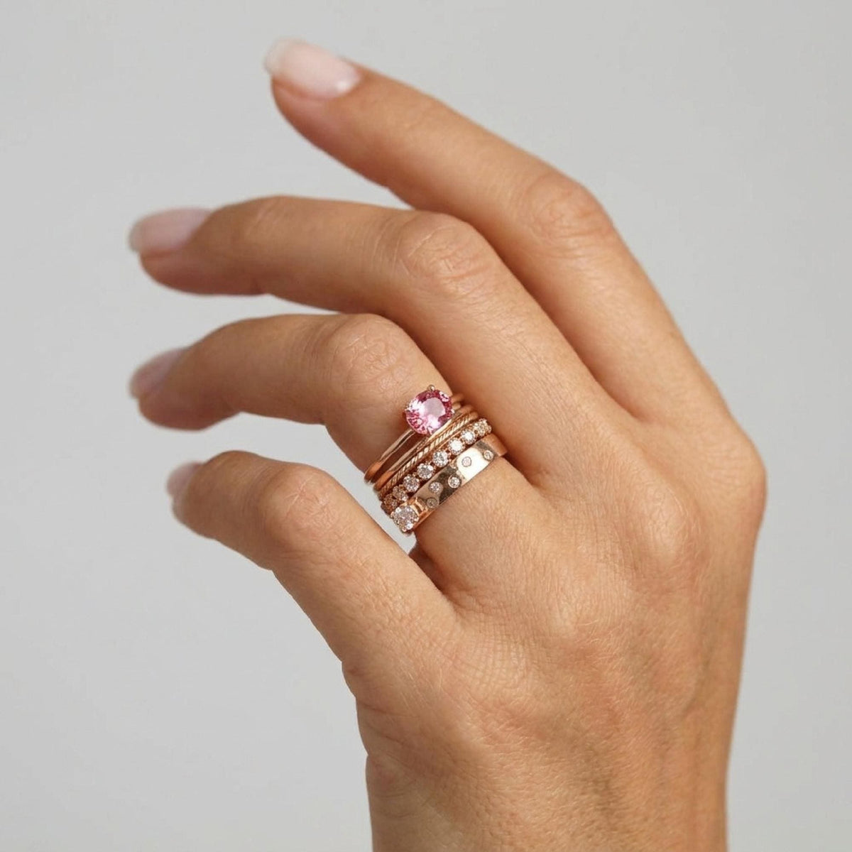 Pink Tourmaline Ring, 14K Solid Gold Oval Tourmaline Ring, October Birthstone Ring, Natural Pink Gemstone Ring - Melt'm Jewelry