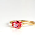 Pink Tourmaline Ring, 14K Solid Gold Oval Tourmaline Ring, October Birthstone Ring, Natural Pink Gemstone Ring - Melt'm Jewelry