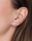 14k Solid Gold Cross Stud Earrings (SINGLE OR PAIR) - Melt'm Jewelry