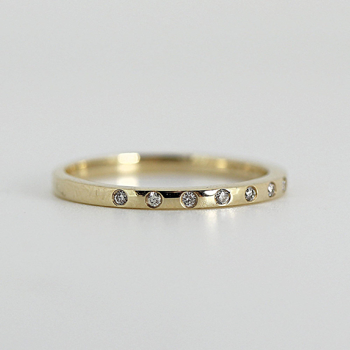 Flush Set Diamond Wedding Band - Melt'm Jewelry