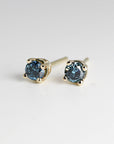 Blue Diamond Earrings 14k Gold (SINGLE or PAIR) - Melt'm Jewelry