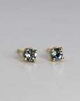 Aquamarine Stud Earrings 14k Gold - Melt'm Jewelry