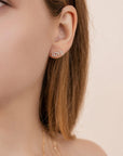 Diamond Love Earrings in 14k Solid Gold - Natural Diamond Block Letters - Melt'm Jewelry
