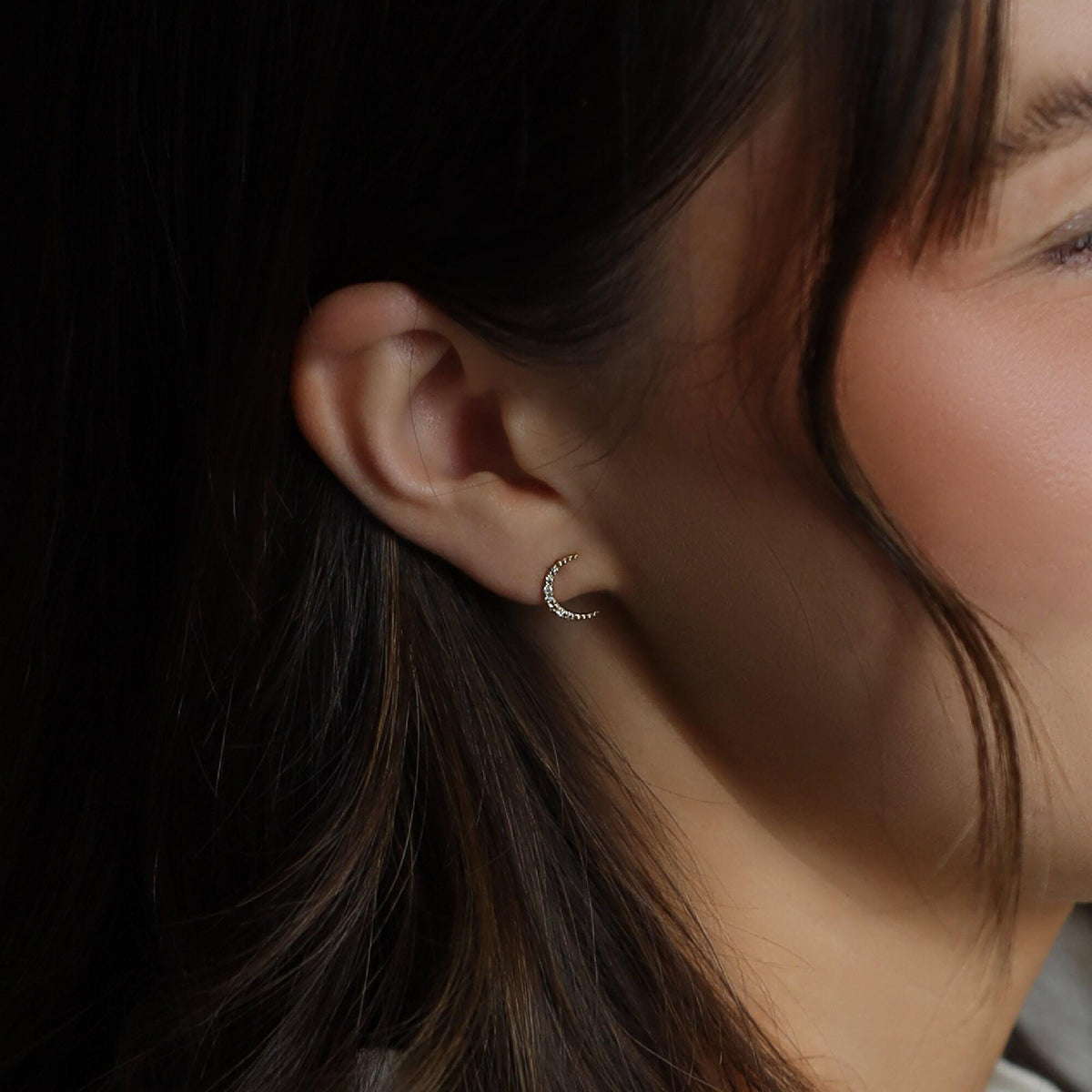 Diamond Sailor Moon Earrings in 14k Gold - Melt'm Jewelry