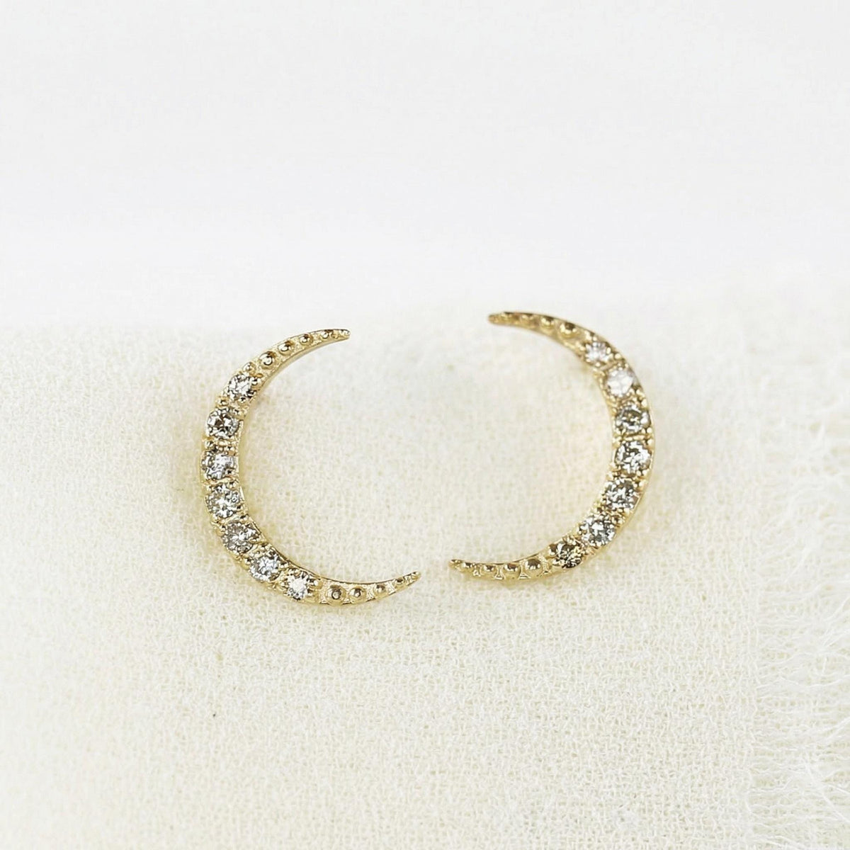Diamond Sailor Moon Earrings in 14k Gold - Melt'm Jewelry