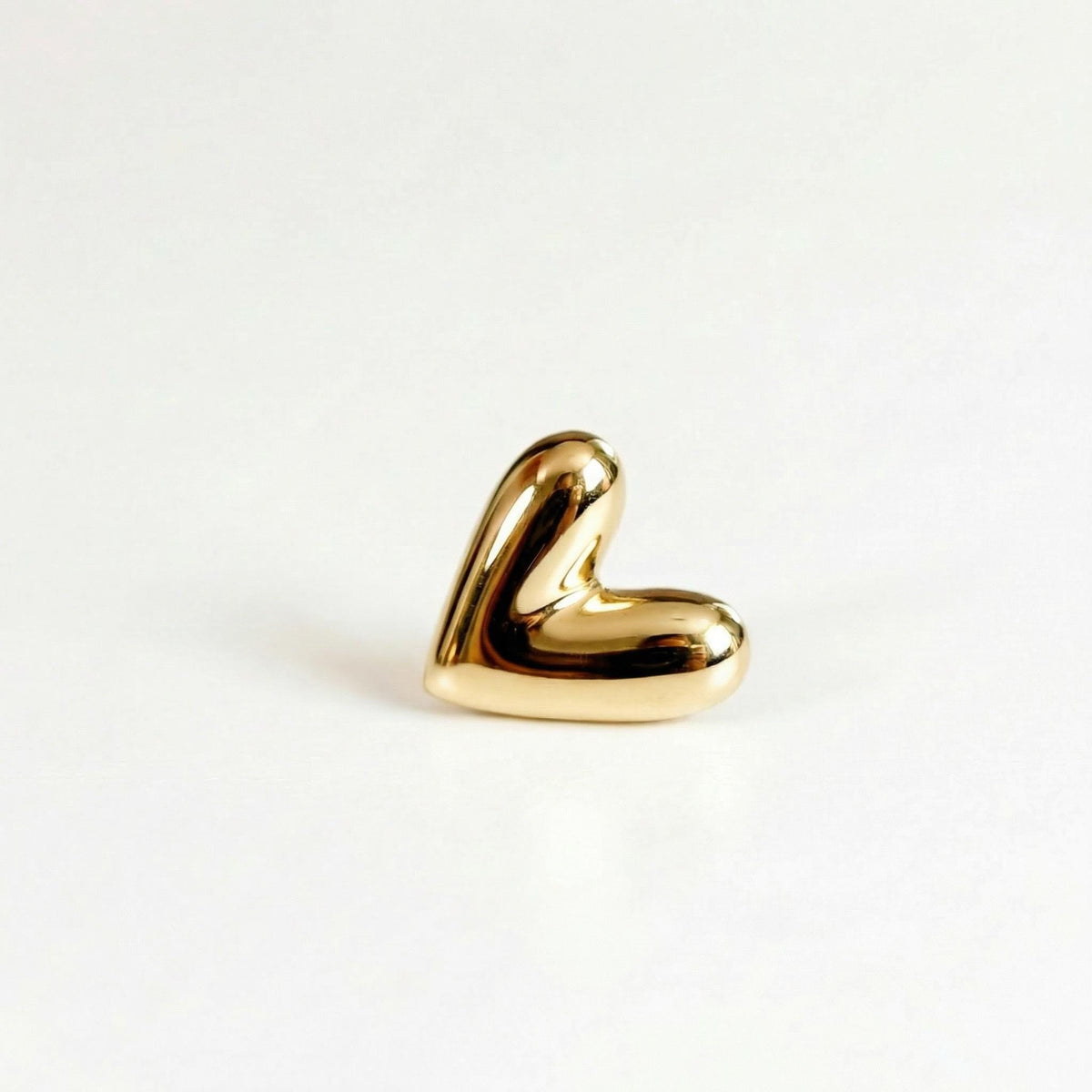 Sweetheart Solid Gold Earrings, Internally Threaded Flat Back Earrings (SINGLE or PAIR) - Melt'm Jewelry
