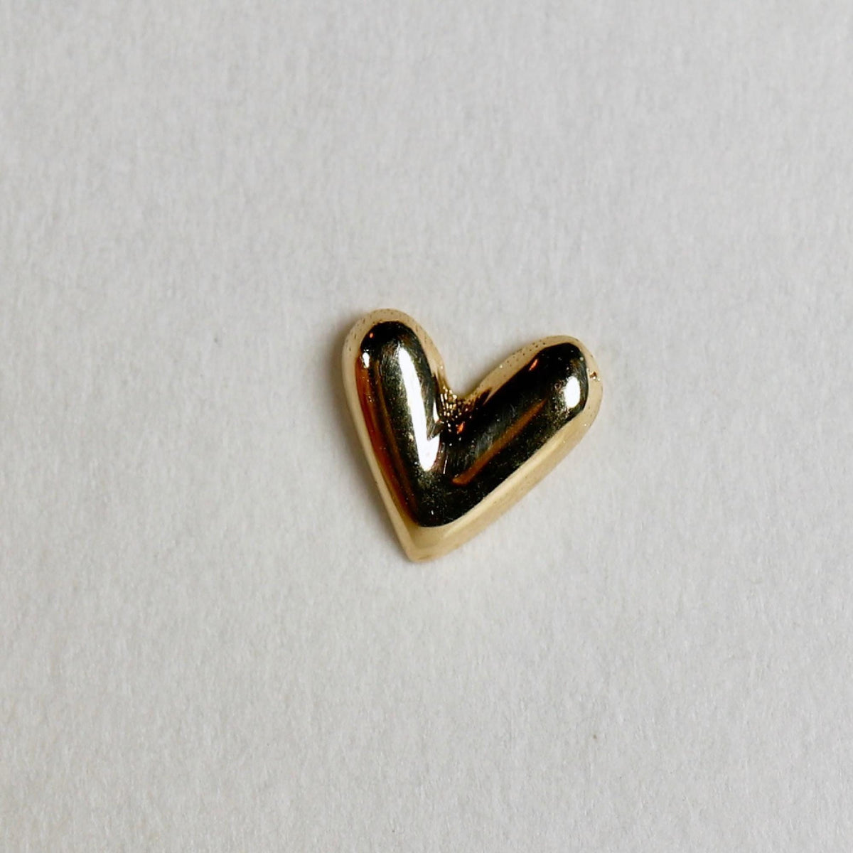 Sweetheart Solid Gold Earrings, Internally Threaded Flat Back Earrings (SINGLE or PAIR) - Melt'm Jewelry