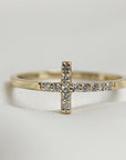 Diamond Cross Ring in 14K Gold - Melt'm Jewelry