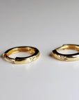Diamond Star Set Hinged Hoops Earrings in 14k Gold (SINGLE or PAIR) - Melt'm Jewelry
