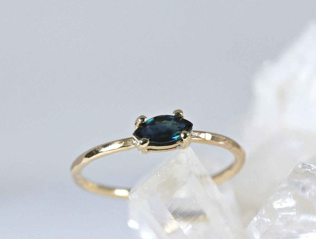 Marquise Cut Sapphire Engagement Ring, September Birthstone Ring - Melt'm Jewelry
