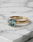 Cushion Cut Blue Topaz Engagement Ring in 10k Gold - Melt'm Jewelry