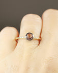 Dainty Pink Tourmaline Ring, 14k Solid Gold Blush Solitaire Ring With Diamonds - Melt'm Jewelry