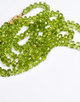 Peridot Rondelle Necklace on Silk, 23" Hand Knotted Strand with Gold Filled Lobster Clasp, August Birthstone - Melt'm Jewelry