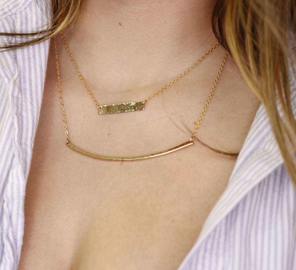 Personalized Gold or Sterling Silver Bar Necklace - Melt'm Jewelry