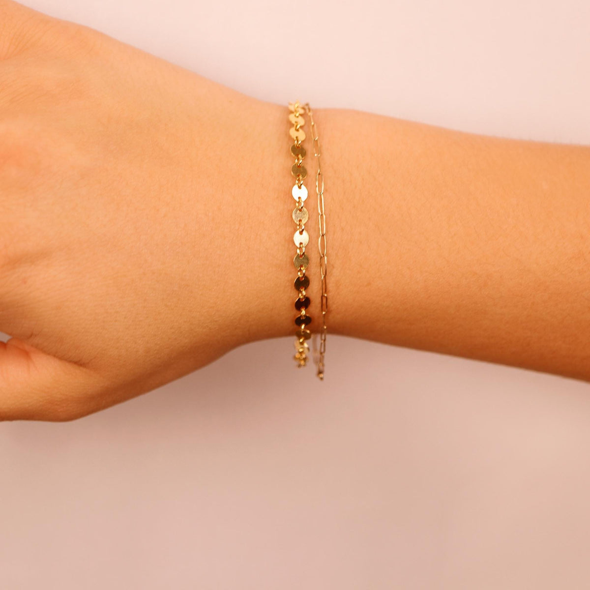 Gold Filled Sequin Chain Bracelet - Melt'm Jewelry