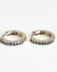 Mini Aquamarine Huggie Earrings in 14k White, Rose or Yellow Gold (Single or Pair) - Melt'm Jewelry