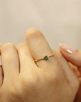 Emerald Stacking Ring 14k Gold - Melt'm Jewelry