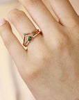 Emerald Stacking Ring 14k Gold - Melt'm Jewelry