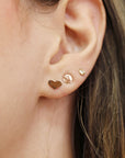 Tiny Heart Stud Earrings – Gold Filled Minimalist Earrings (Smooth or Hammered) - Melt'm Jewelry