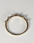 Dainty Diamond Ring 14k Solid Gold – Milgrain Bezel Set 6 Diamond Minimalist Stacking Dot Ring Gift for Her - Melt'm Jewelry