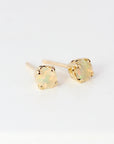 Round Cut Opal Stud Earrings 14k Gold - Melt'm Jewelry